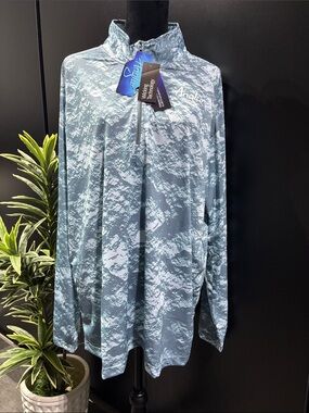 Anglur Phathom UPF treated Sun Protect,1/4 zip moisture wick,logo chest,fishing